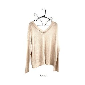 Project Social T Cream V-Neck Sweater